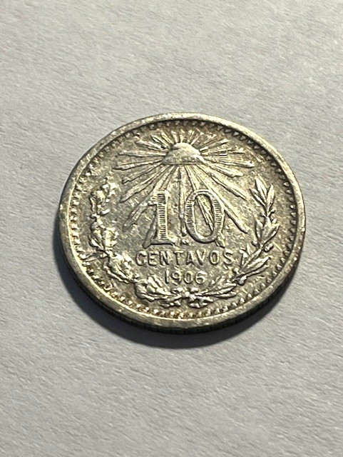 1906 Mexico 10 Centavos/Silver/VF #628