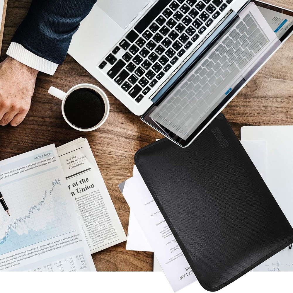 Fireproof File Folder Fireproof Fire and Water Resistant Money Document Bag w...