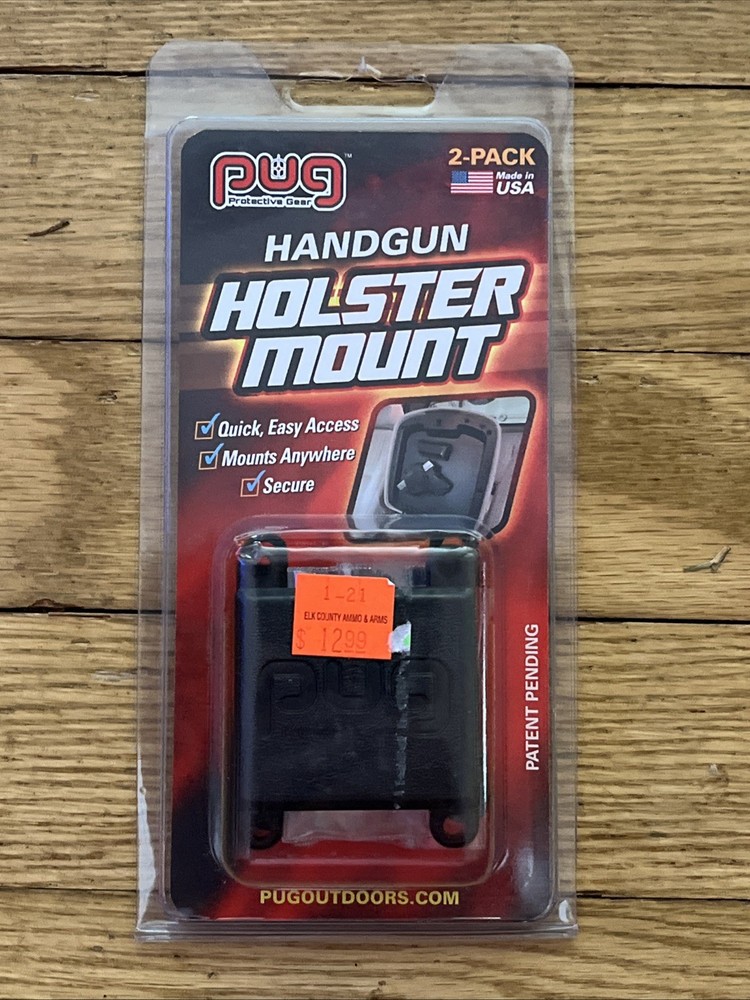 PUG Handgun Holster Mount 2-Pack Quick Access Secure USA Made Universal Kit