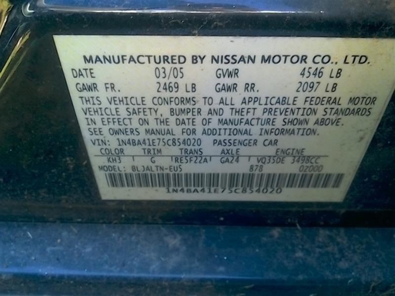 Temperature Control Fits 04-06 MAXIMA 71317