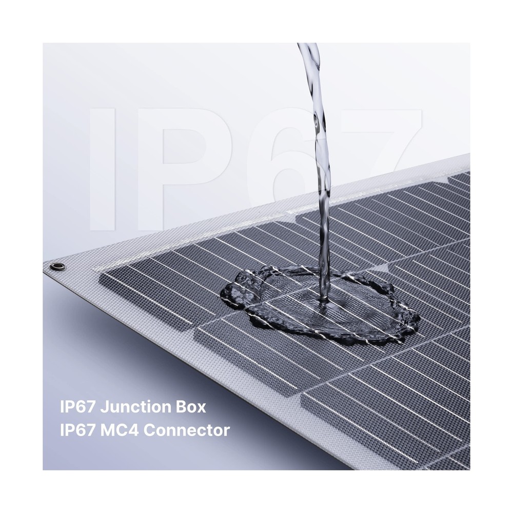 2PCS 100W 12V Flexible Solar Panel 9BB Monocrystalline Cell 12 Volt Semi-Flex...