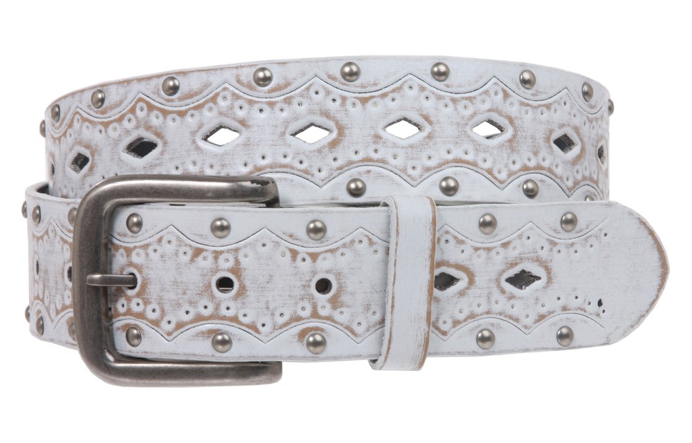 Snap on Studded Vintage Embossed Jean belt