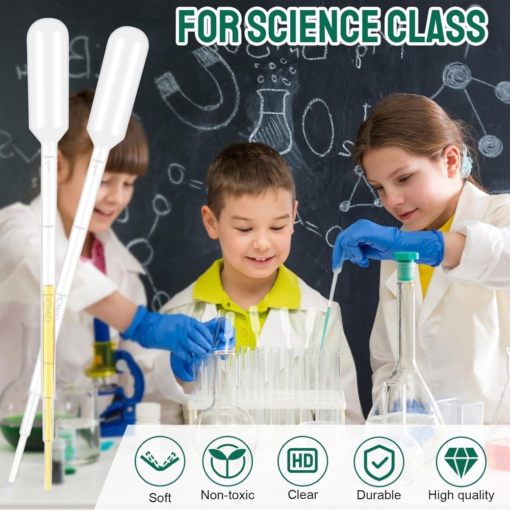 Essential 25pcs 1ML Disposable Pipettes - Perfect for Science & Art Projects