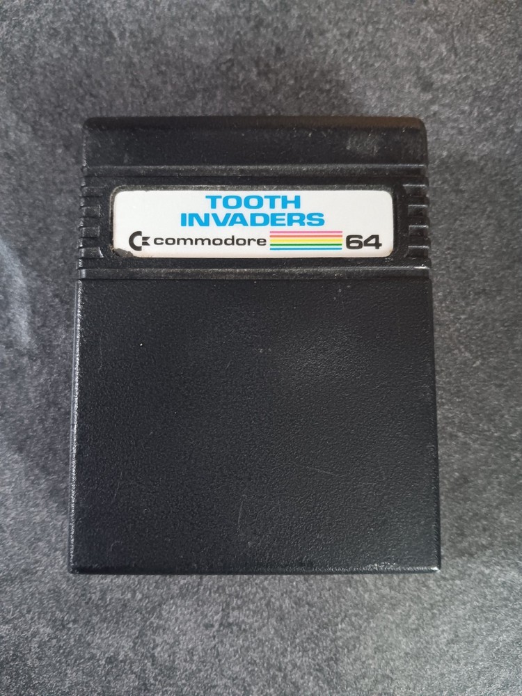 Commodore 64 Tooth Invaders Compiter Game Cartridge Tested/Works