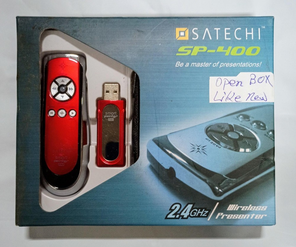 Satechi SP400 2.4Ghz RF Wireless Presenter Laser Pointer Mouse Function PC Red