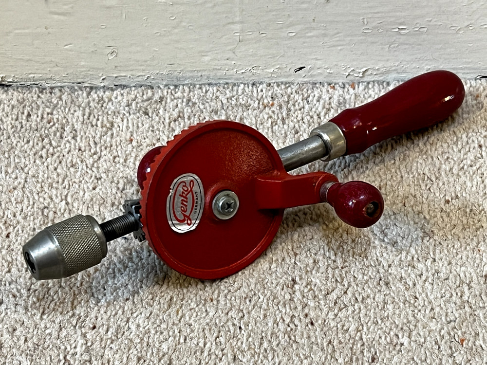 VINTAGE GENKO GERMANY HAND DRILL RED EGGBEATER STYLE