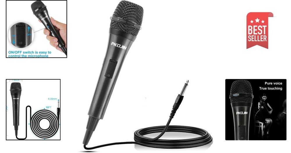 Versatile Karaoke Microphone with Unidirectional Sound & Easy Control Switch
