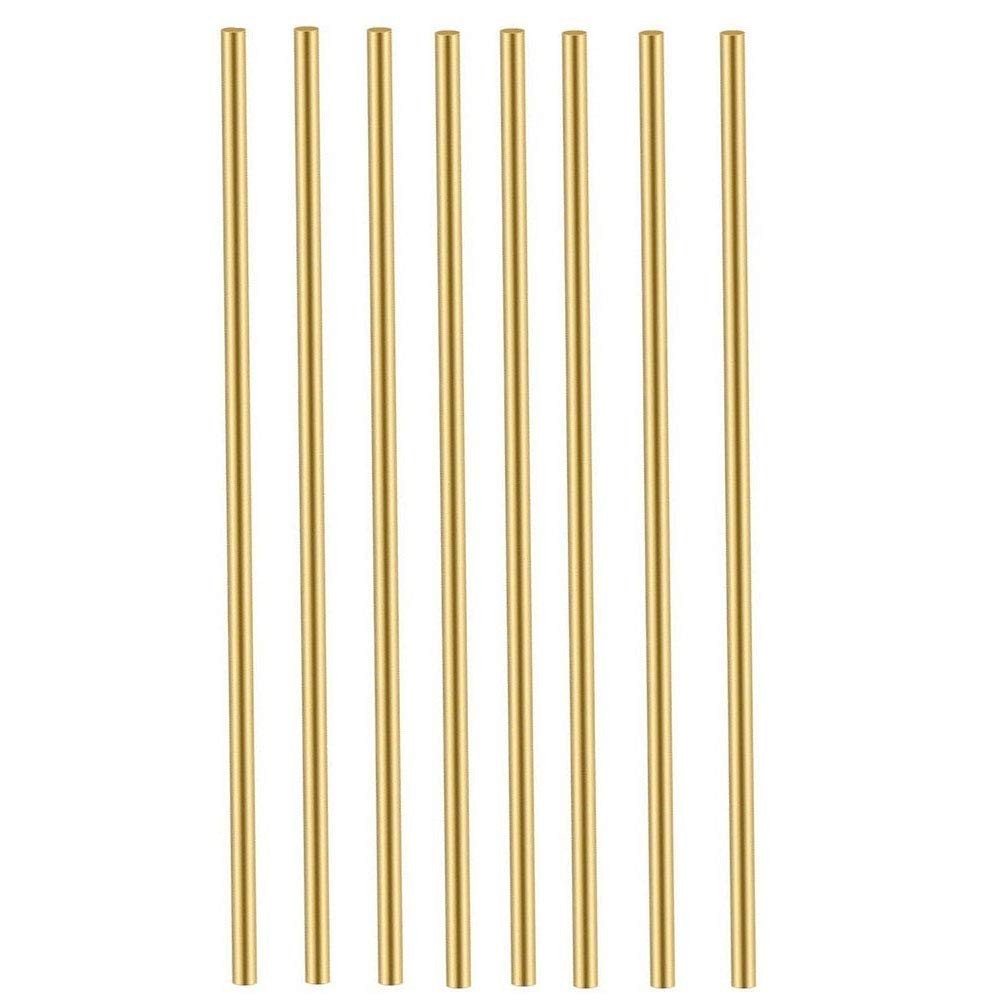 Solid Brass Rods Set - 8 Pcs 12 Inch, 1/8 Inch Diameter for Elegant Projects