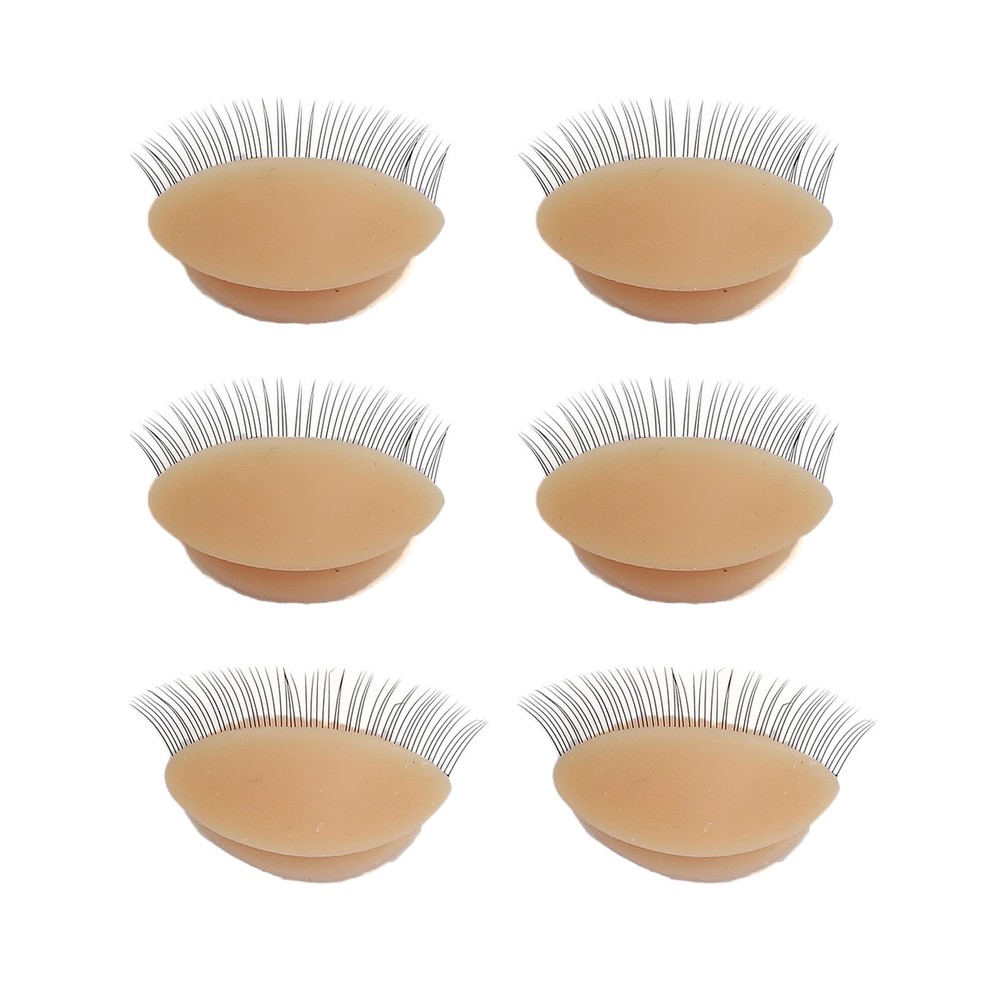3 Pairs Replacement Eyelids For Mannequin Head Eyelash Extension Practice