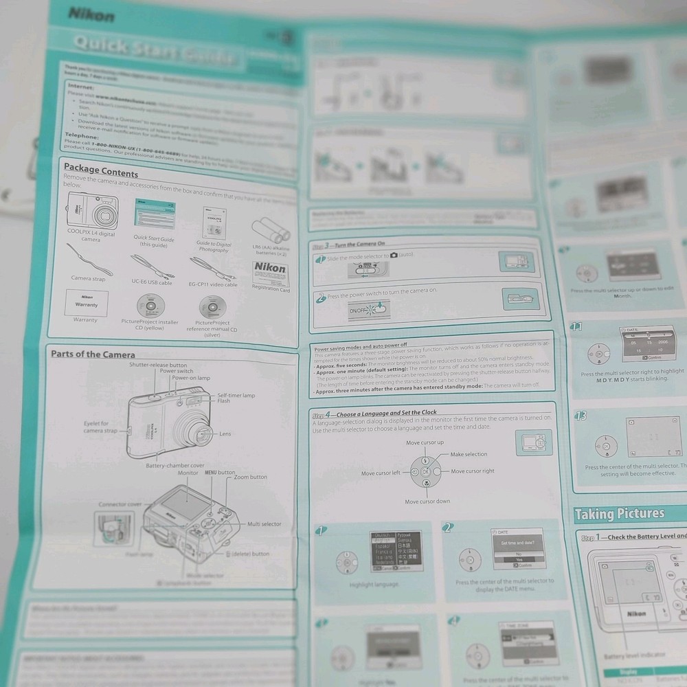 COOLPIX L4 Users Guide PICTURE PROJECT 1.6 Disc Quick Reference Guide