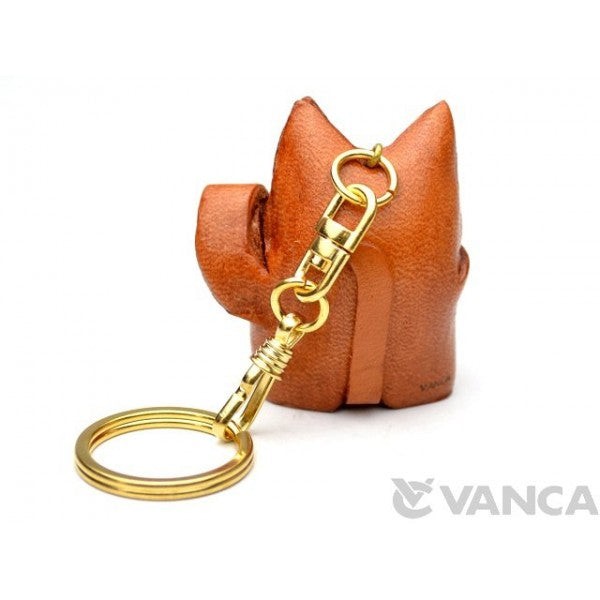 Lucky Cat Leather Keychain(L)