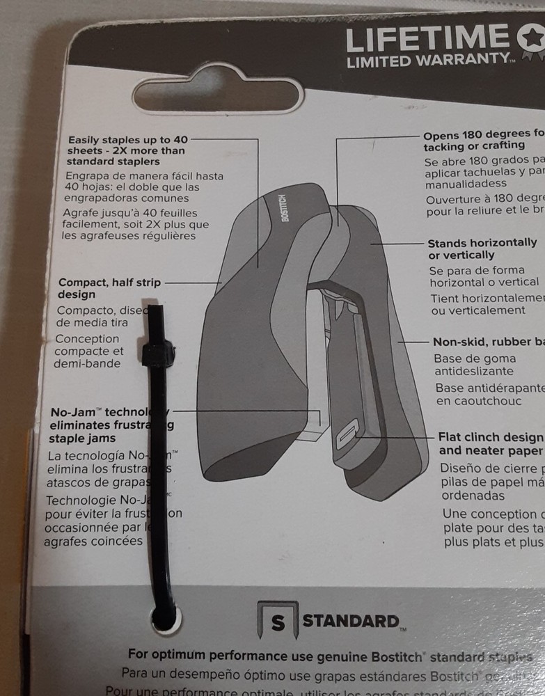 Bostitch High Capacity Compact Stapler B175-BLK New