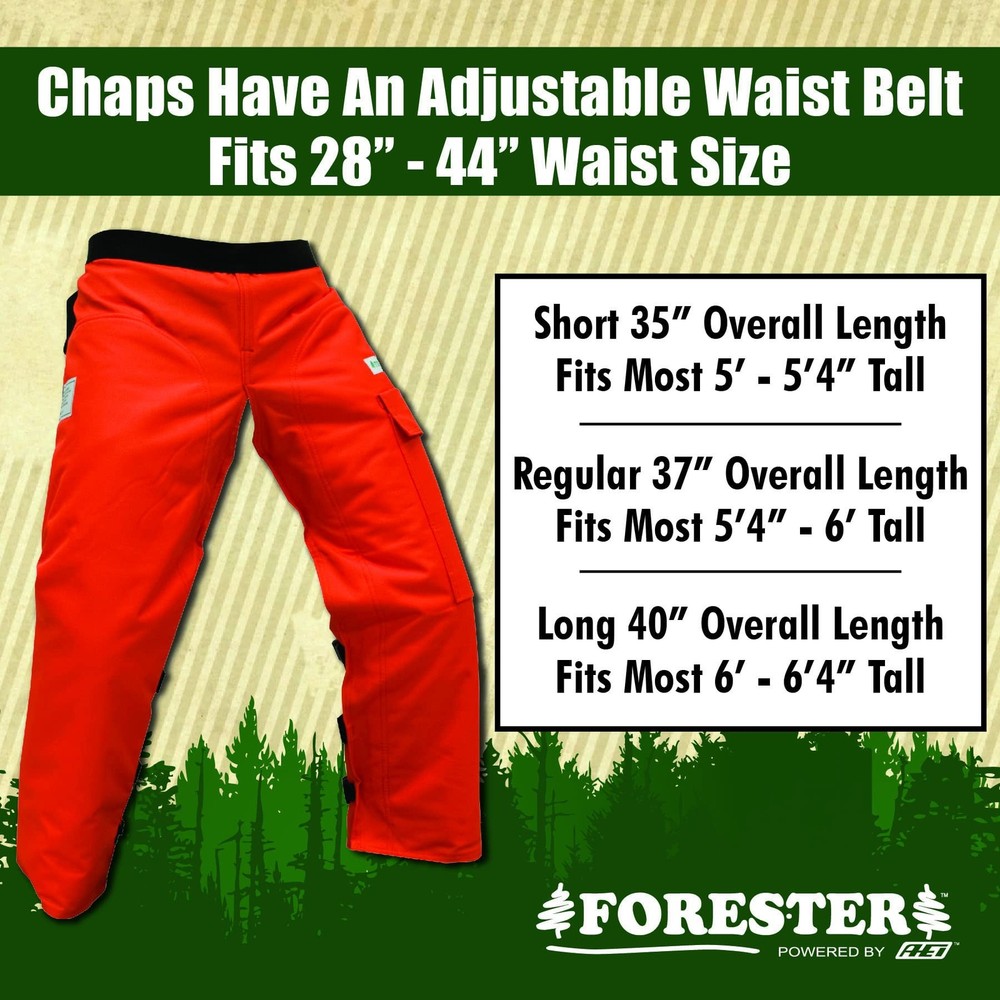 FORESTER Chainsaw Chaps For Men - Apron Style, Adjustable Belt - Chain Saw Ch...