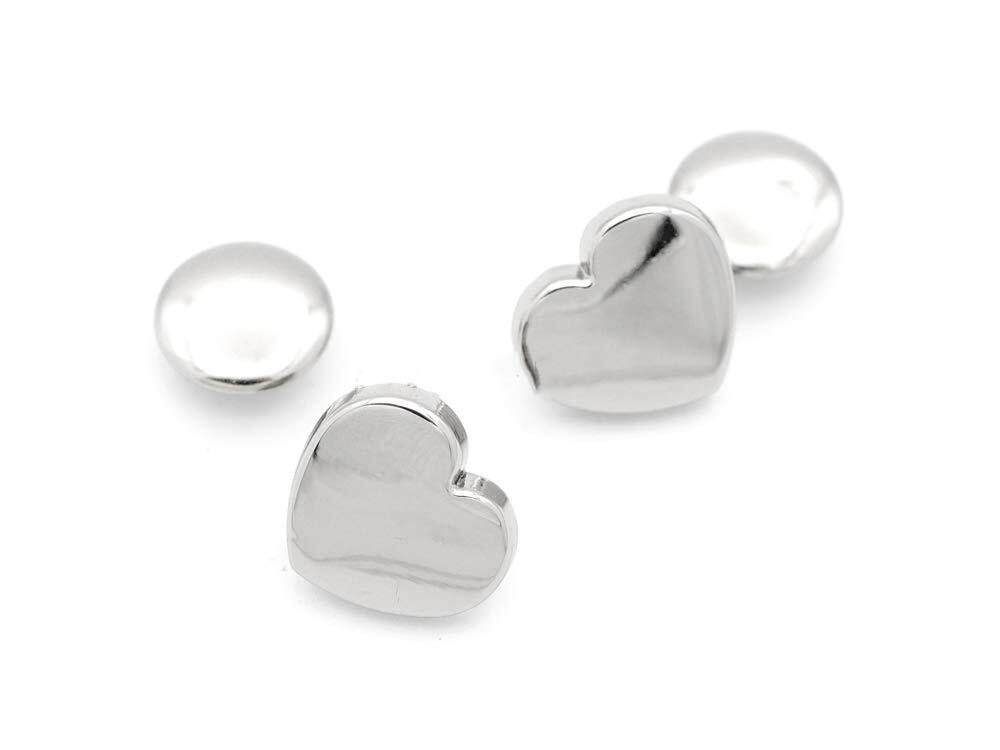 10PCS Silver Heart Rivets 12mm Metal Studs for Decorative Leather DIY Projects