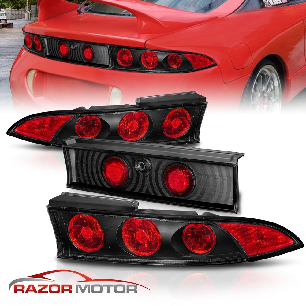 1995 1996 1997 1998 1999 for Mitsubishi Eclipse Black Taillights 3Pcs G2