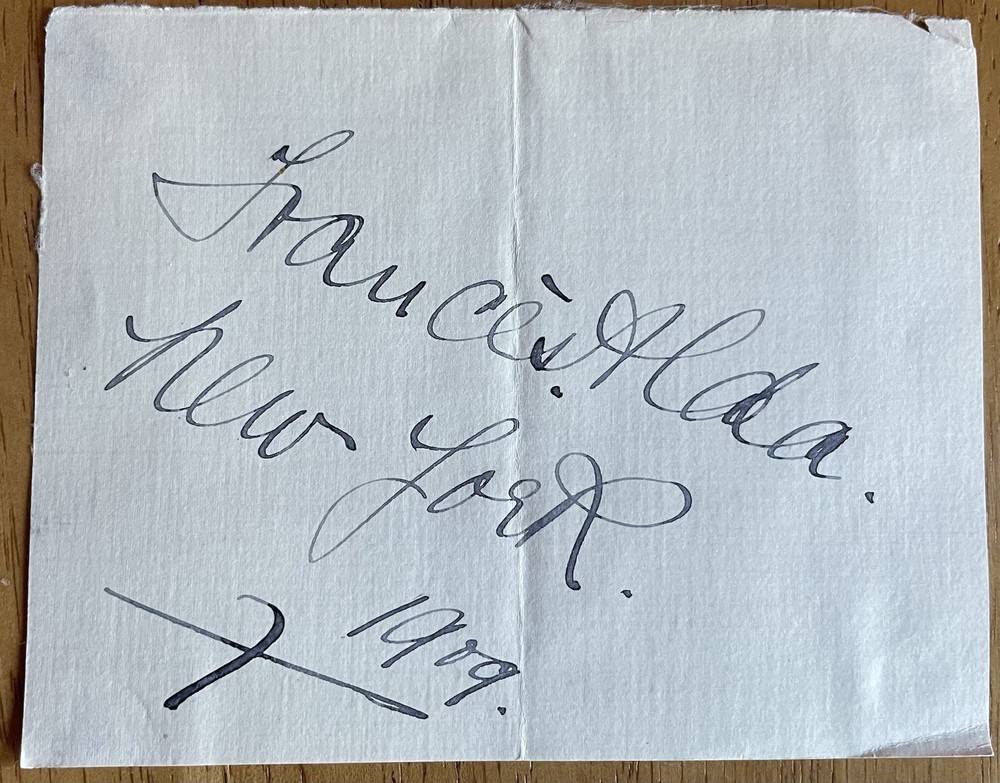 Opera Soprano Frances Alda Autograph