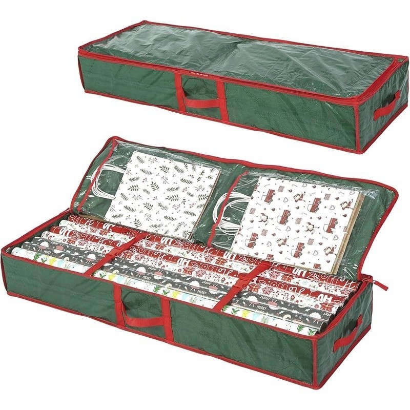 Underbed Gift Wrap Organizer Wrapping Paper Storage Container Holds 20 Rolls