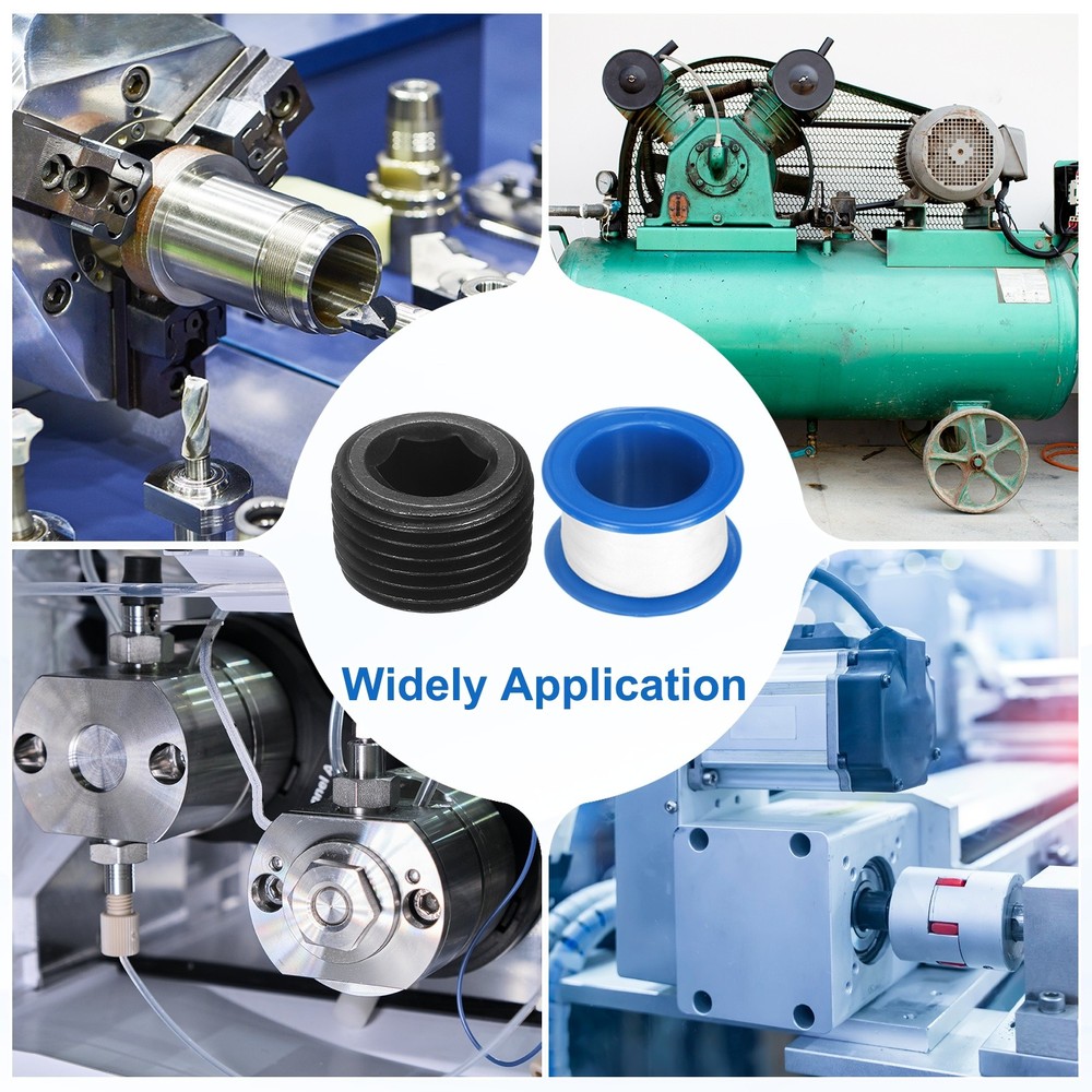 5Pcs PT 1/2 Carbon Steel Male Thread Internal Hex Pipe Plug Fitting Socket