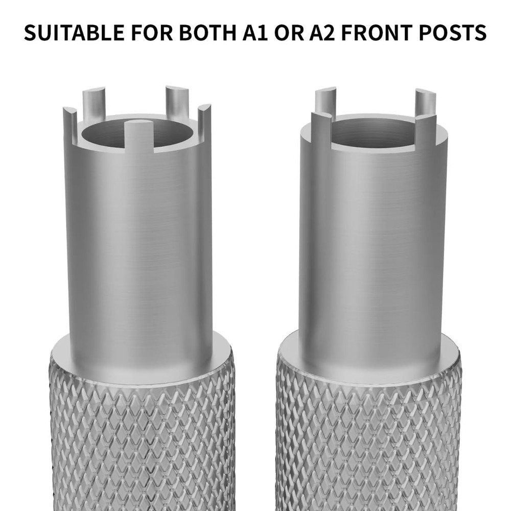 Front Sight Adjustment Tool with Rubber Protective Cover, 4&5 Prong Silvery