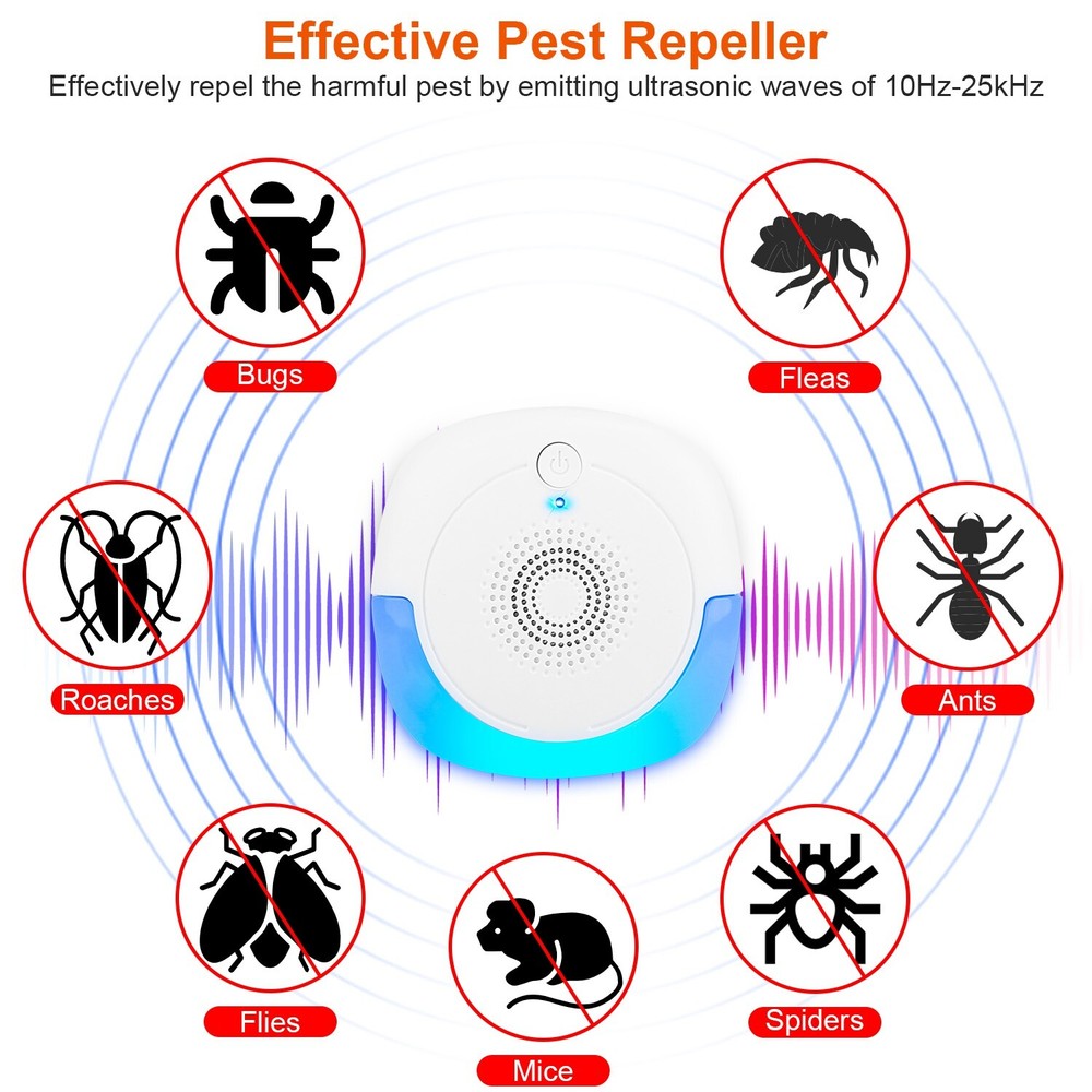 6pcs Ultrasonic Pest Reject Home Control Electronic Repellent Mice Rat Repeller