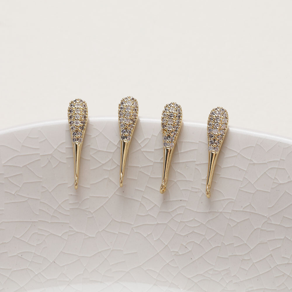 6pc Zircon Question Mark Stud Earring,Cubic Zirconia Bar Earring,Water Drop Post