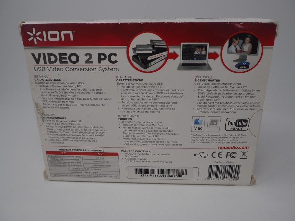 ION Video 2 PC VHS VCR to Comp USB Video Conversion System