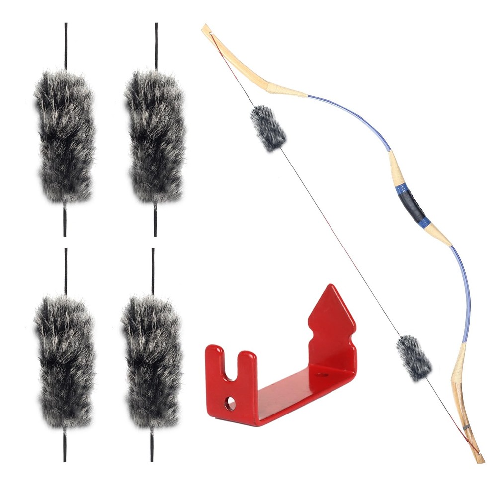 SOPOGER Archery Bow String Silencers - 2 Pair Rabbit Fur String Dampener & St...