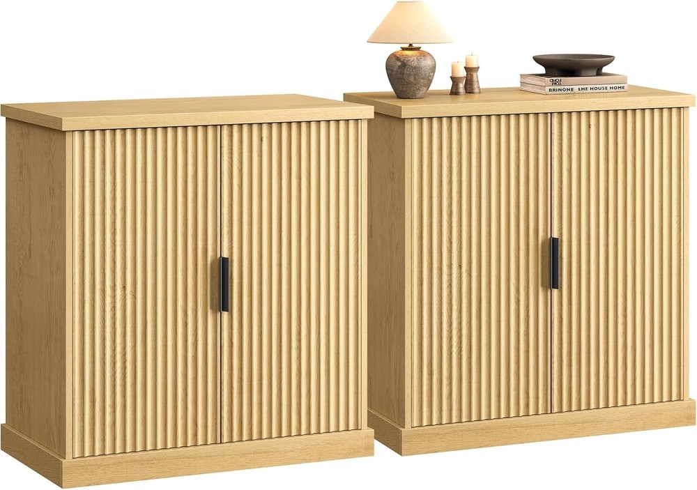 MAXE Collection Buffet Cabinet Fluted Console Cabinet Sideboard W/ Adjustable