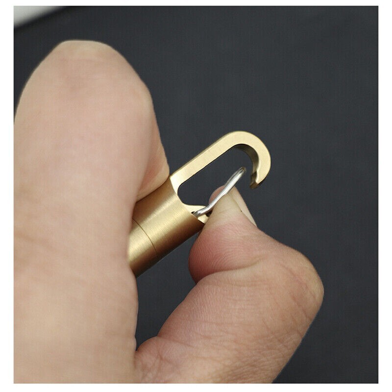 EDC Solid Brass Keychain Waterproof Box Portable Integrated Medicine Pill Box