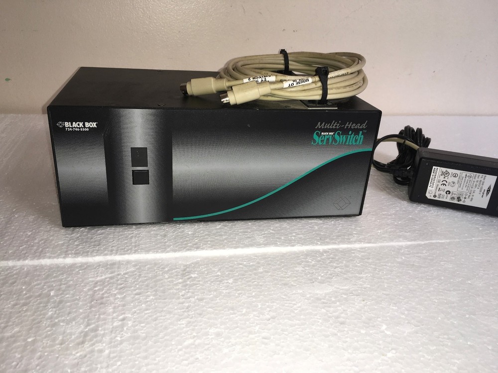 BLACK BOX SERVSWITCH WIZARD MULTI HEAD ~ SW614A SSW2D W/ POWER ADAPTER