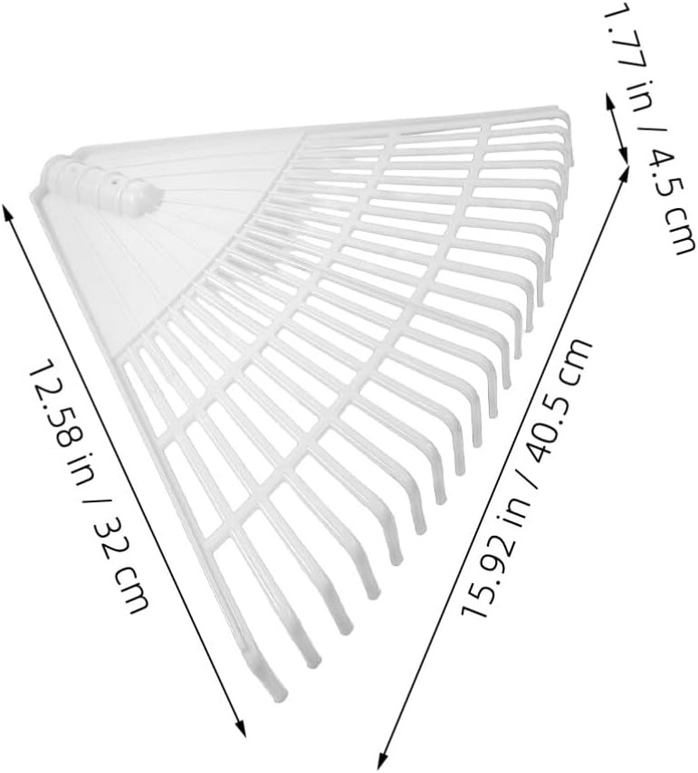 Heavy Duty Leaf Rake for Lawns Lightweight Plastic Efficient White