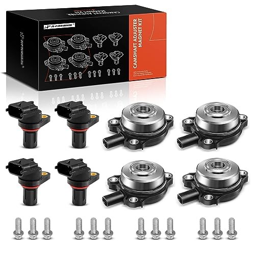 4-PC Camshaft Position Sensor + 4-PC Camshaft Adjuster Magnet Solenoid Kit Compa