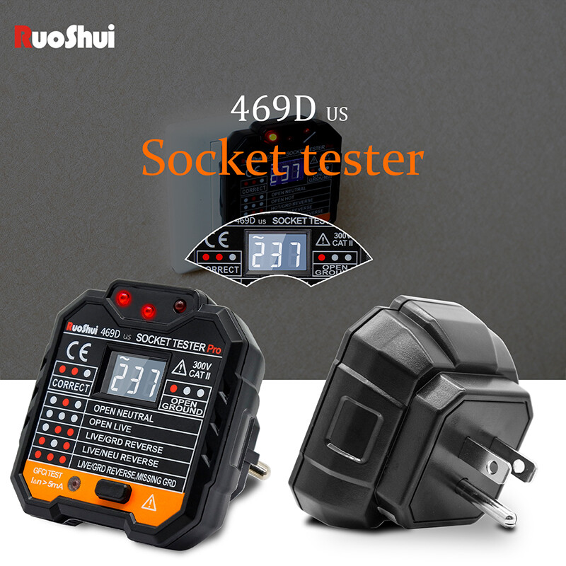 Socket Tester Electrical GFCI Receptacle Detector US Plug Tester LCD Display