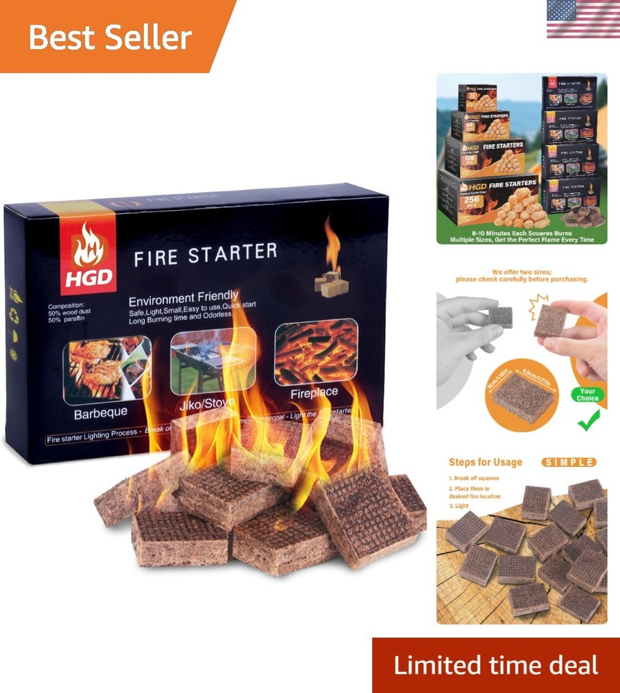 Larger 32pcs Fire Starter, Natural Fire Starters for BBQ, Campfire, Fireplace...