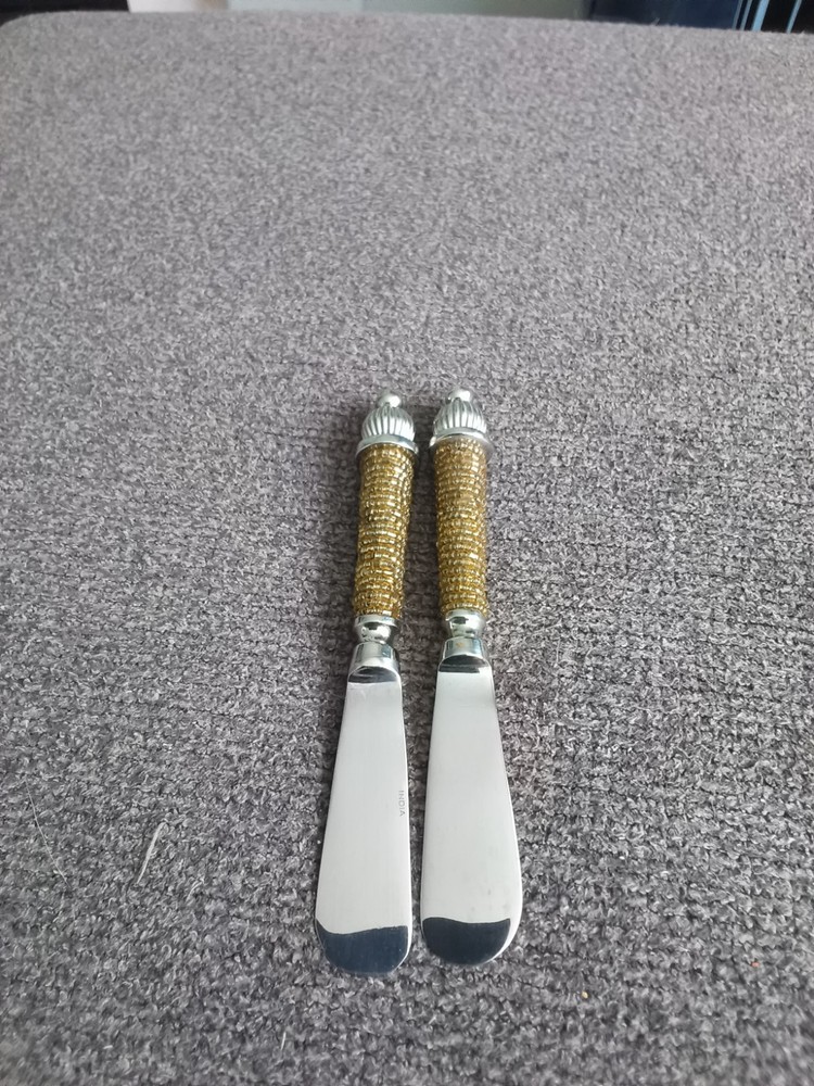 Pottery Barn Gold Beaded Butter/Jam Spreader Knife