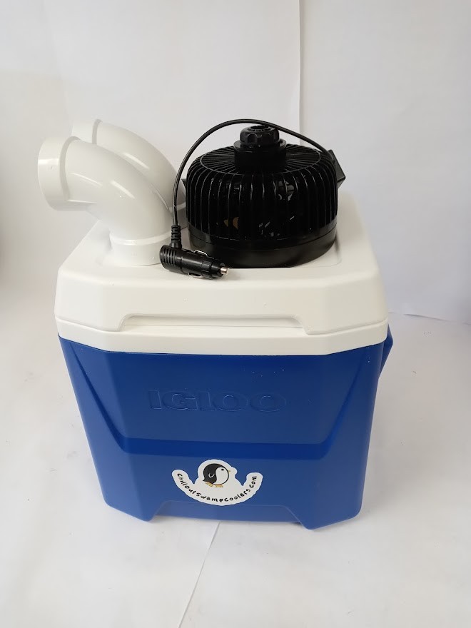 Portable Swamp Ice Cooler: 16 Qt, Multi-Speed 12 volt Fan Comes with USB Adapter