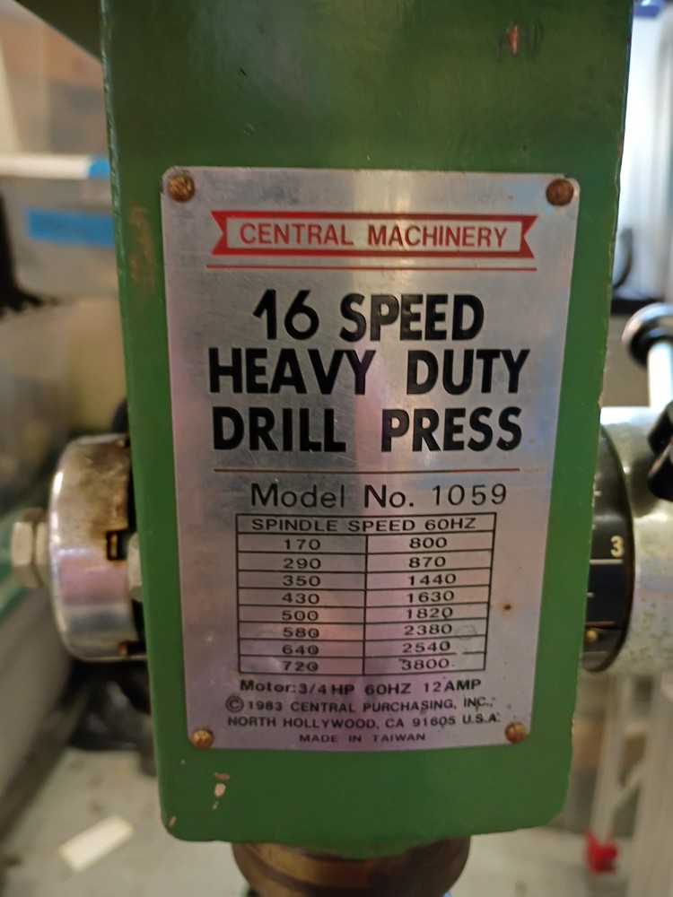 16 Speed Heavy Duty Drill Press Model 1059