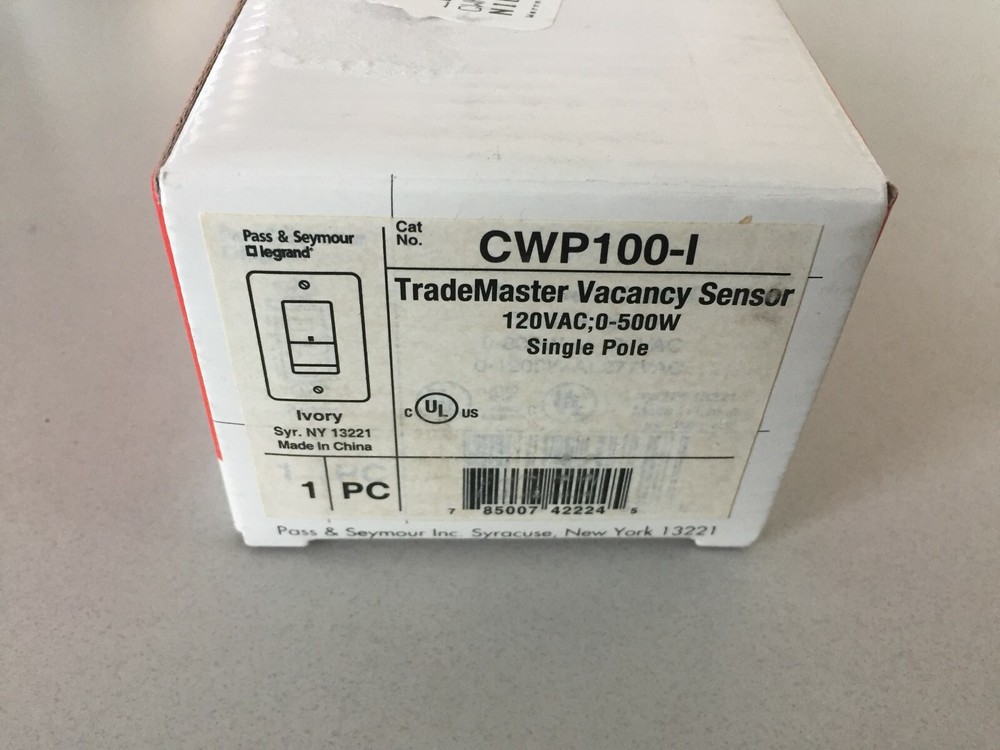 PASS & SEYMOUR CWP100-I TRADEMASTER VACANCY SENSOR
