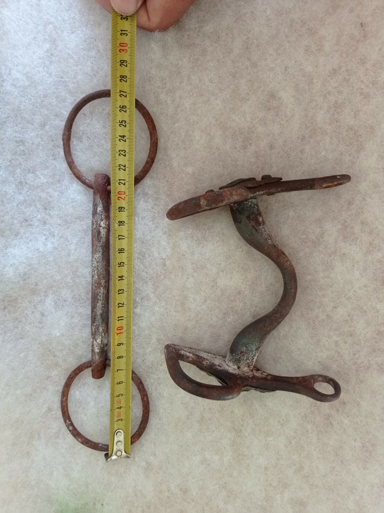 Original Rare Antique Primitive short shank iron bit.