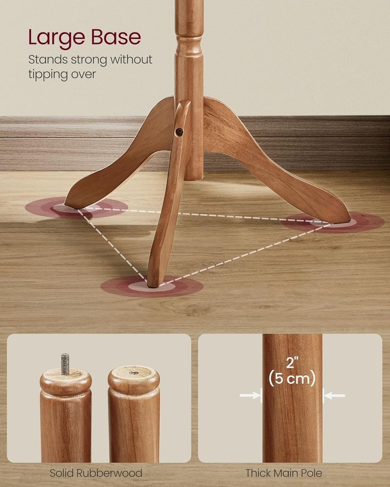 Sturdy Free Standing Coat Tree with 10 Hooks - Easy Assembly & Timeless Style