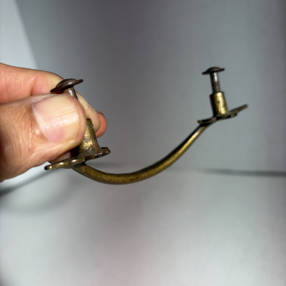 Antique Vintage Victorian Single Brass Drawer Pull Handle Floral
