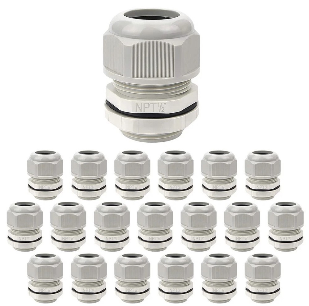 NPT 1/2" Cable Glands Waterproof Adjustable 6-12mm Cable Connectors