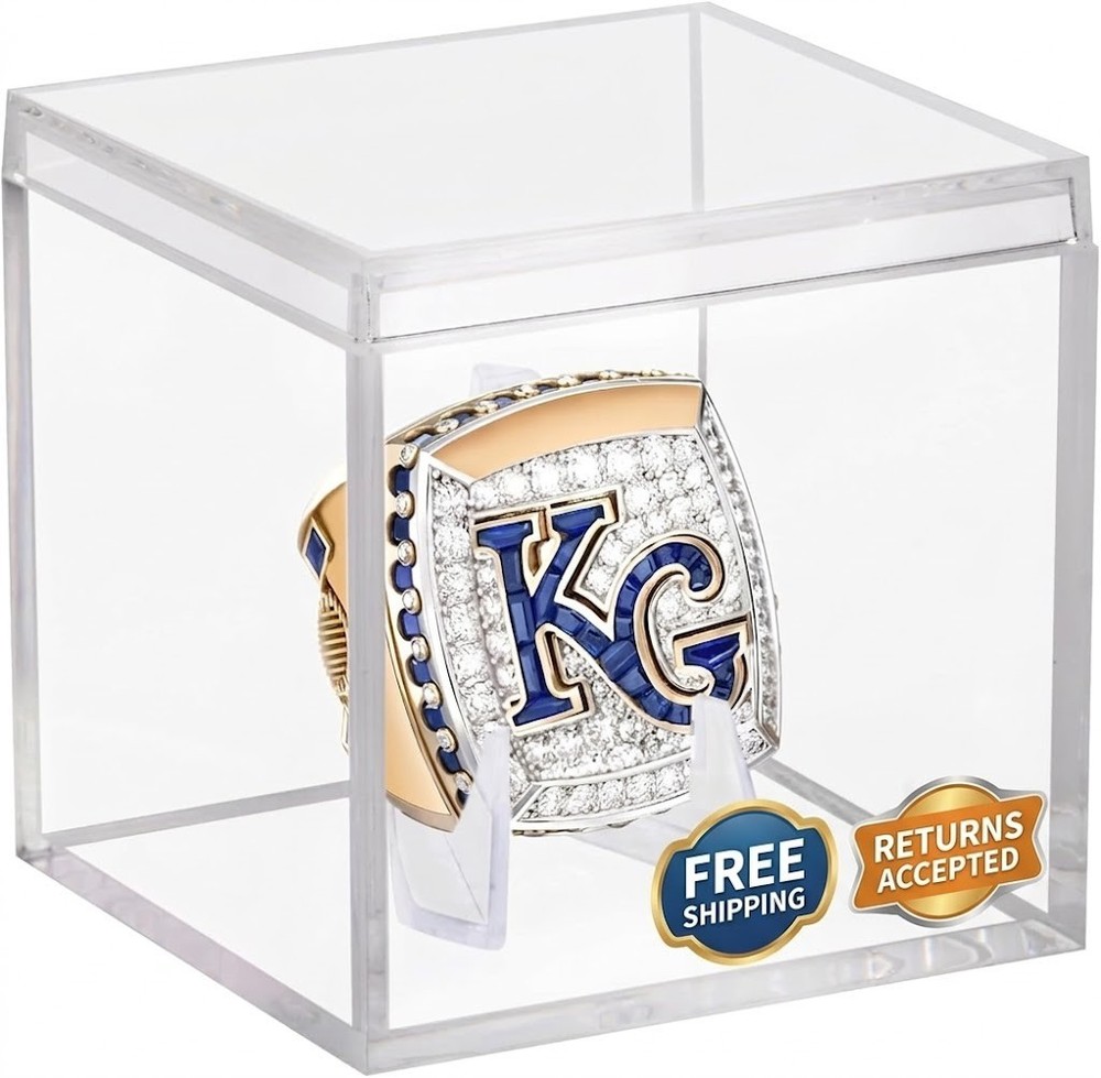 1 Pack Clear Acrylic Championship Ring Display Case Memorabilia Stand Cube Hold