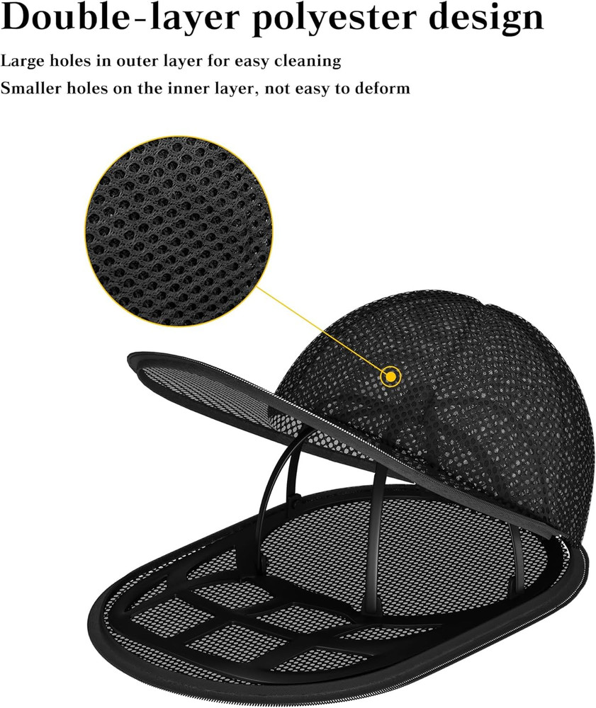 Baseball Cap Washer Cage Sturdy Frame Laundry Protector 1-Pack