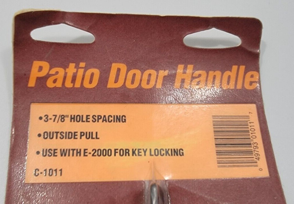 Patio Door Handle C-1011 3-7/8" Hole Spacing Outside Pull E-2000 Key Locking