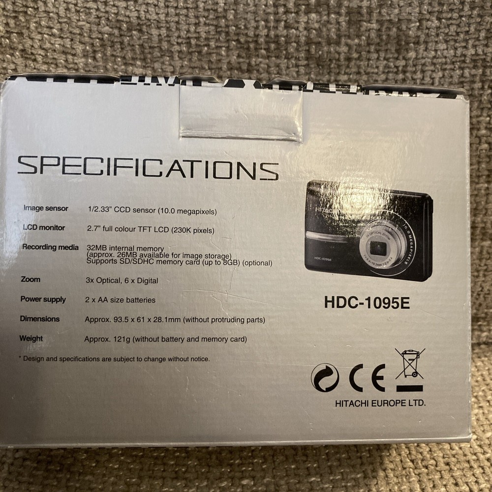 Hitachi HDC-1095 10 Mega Pixel Digital Camera Boxed Photo