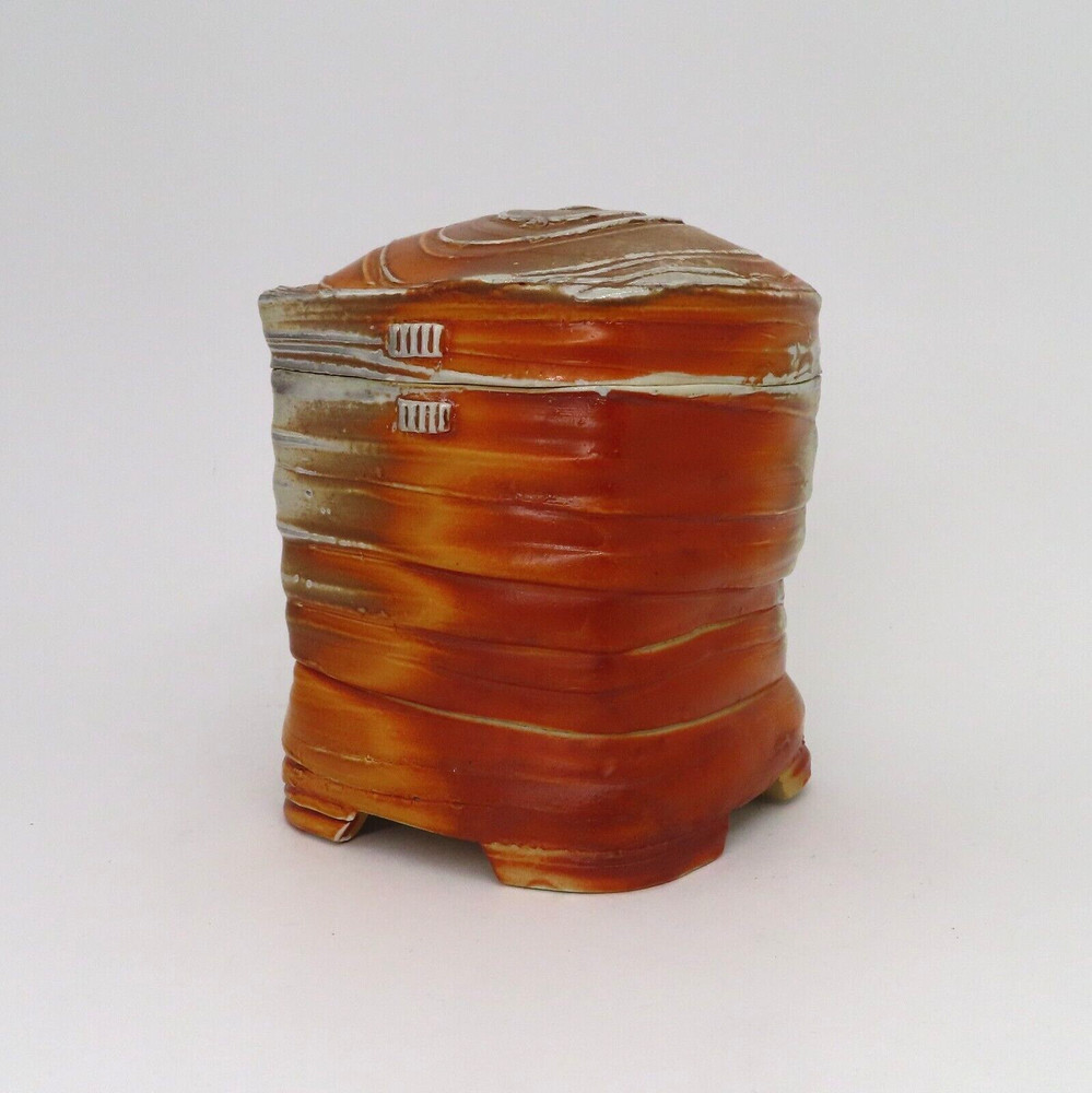Tom White Studio Ceramic Handmade Thrown Stoneware Lidded Box Candy Spice Jar