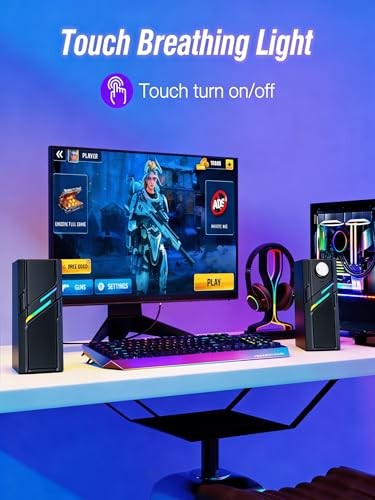 Computer Speakers for Desktop PC with Easy Knob, Clear Powerful Sound, Touch