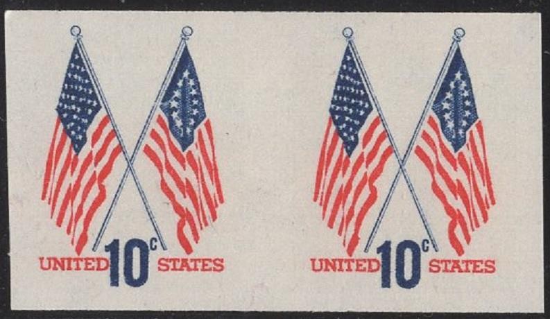 U.S.: #1519a CROSSED FLAGS IMPERF PAIR // VF MINT NH