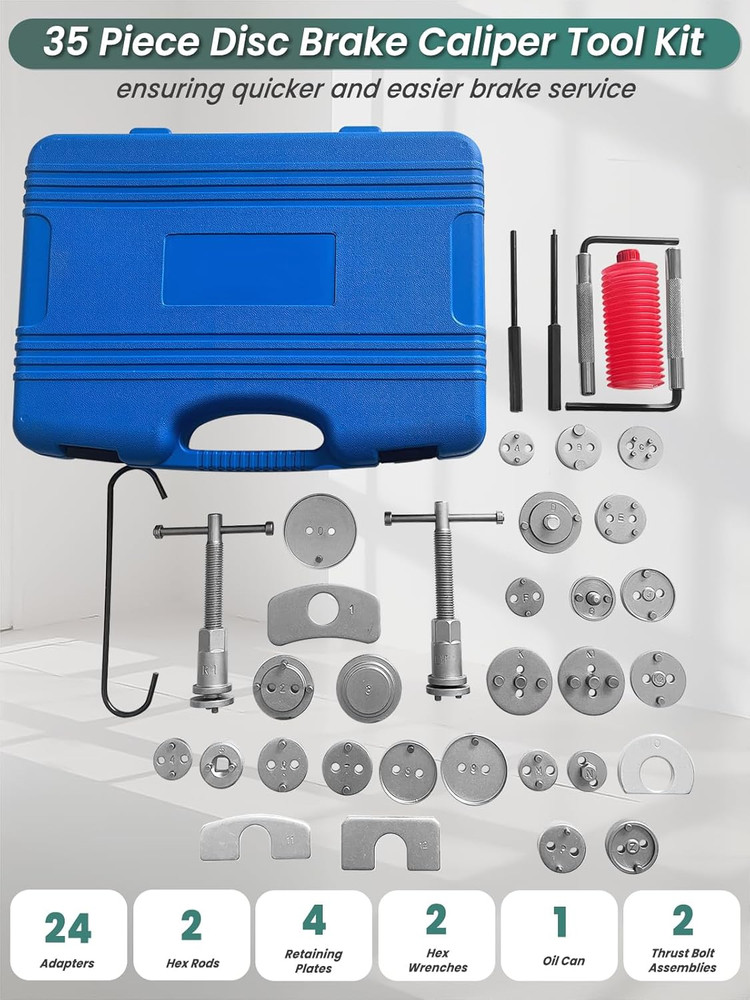 Brake Caliper Compression Tool 36 Piece Disc Brake Caliper Tool Kit for Pad Repl